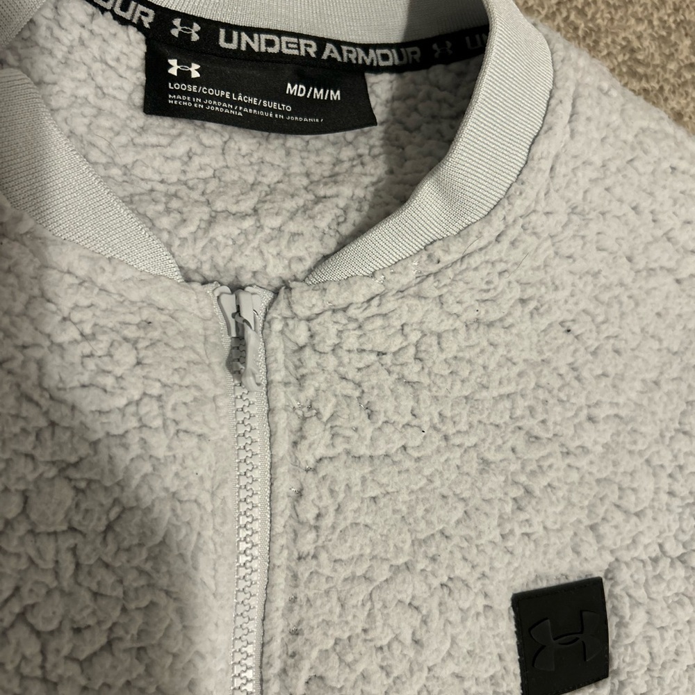Under Armour Textured Fleece Jacket in Light Gray - Picture 2 of 2